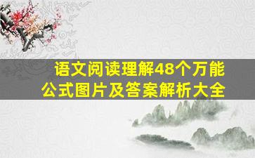 语文阅读理解48个万能公式图片及答案解析大全