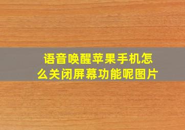 语音唤醒苹果手机怎么关闭屏幕功能呢图片