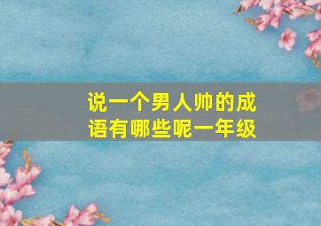 说一个男人帅的成语有哪些呢一年级