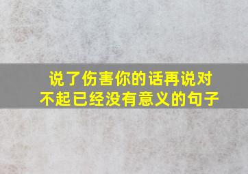 说了伤害你的话再说对不起已经没有意义的句子