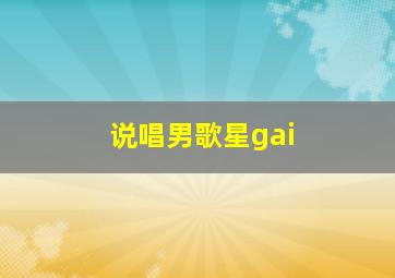 说唱男歌星gai