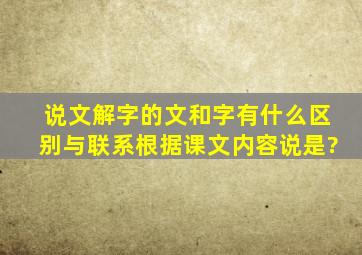 说文解字的文和字有什么区别与联系根据课文内容说是?