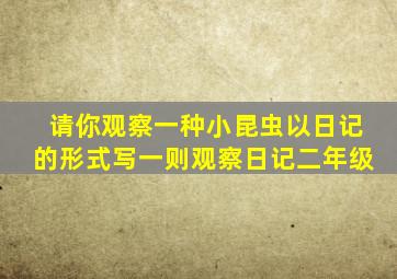 请你观察一种小昆虫以日记的形式写一则观察日记二年级