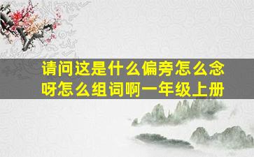 请问这是什么偏旁怎么念呀怎么组词啊一年级上册