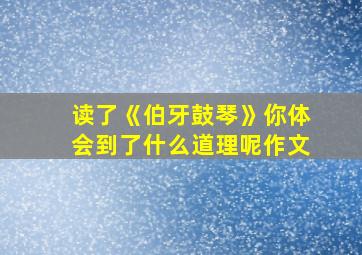 读了《伯牙鼓琴》你体会到了什么道理呢作文