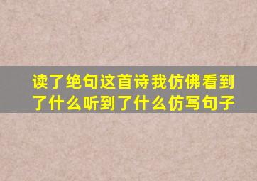 读了绝句这首诗我仿佛看到了什么听到了什么仿写句子