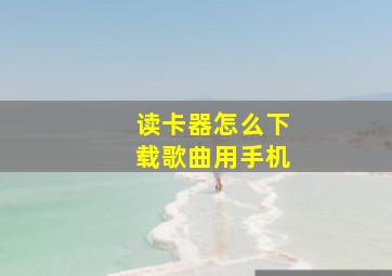 读卡器怎么下载歌曲用手机