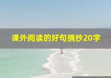 课外阅读的好句摘抄20字