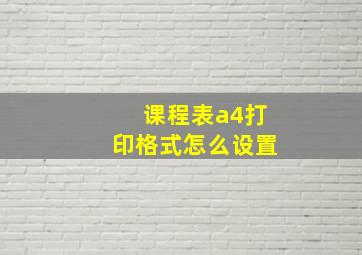 课程表a4打印格式怎么设置