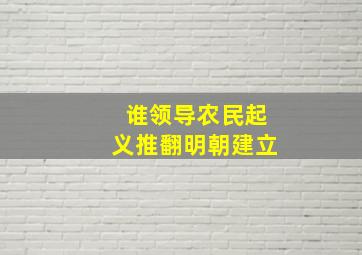 谁领导农民起义推翻明朝建立