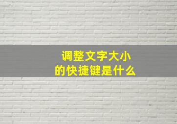 调整文字大小的快捷键是什么