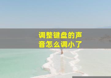 调整键盘的声音怎么调小了