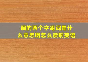 调的两个字组词是什么意思啊怎么读啊英语