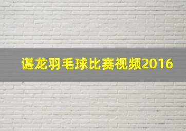 谌龙羽毛球比赛视频2016