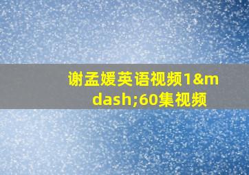 谢孟媛英语视频1—60集视频