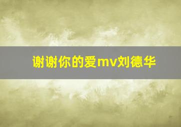 谢谢你的爱mv刘德华