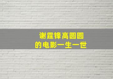 谢霆锋高圆圆的电影一生一世