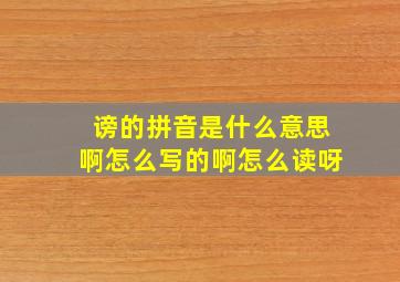 谤的拼音是什么意思啊怎么写的啊怎么读呀