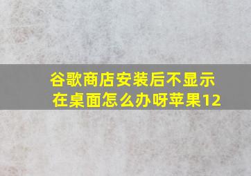 谷歌商店安装后不显示在桌面怎么办呀苹果12