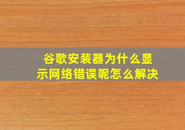 谷歌安装器为什么显示网络错误呢怎么解决