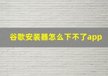 谷歌安装器怎么下不了app