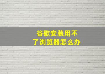 谷歌安装用不了浏览器怎么办