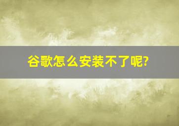 谷歌怎么安装不了呢?