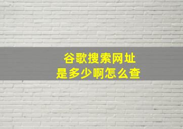 谷歌搜索网址是多少啊怎么查