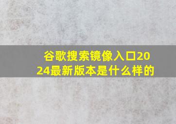 谷歌搜索镜像入口2024最新版本是什么样的