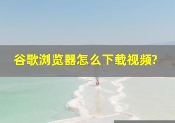 谷歌浏览器怎么下载视频?