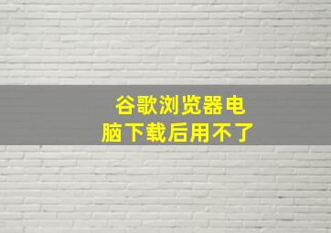 谷歌浏览器电脑下载后用不了