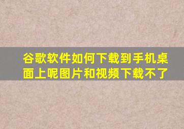 谷歌软件如何下载到手机桌面上呢图片和视频下载不了