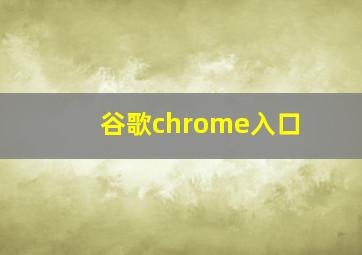 谷歌chrome入口