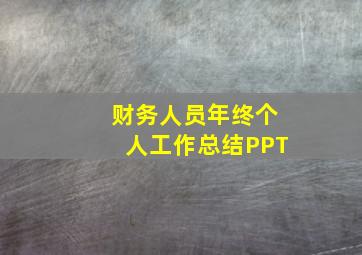 财务人员年终个人工作总结PPT