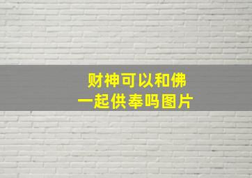 财神可以和佛一起供奉吗图片