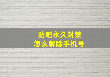 贴吧永久封禁怎么解除手机号