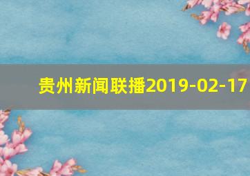 贵州新闻联播2019-02-17