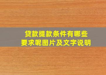 贷款提款条件有哪些要求呢图片及文字说明