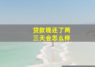 贷款晚还了两三天会怎么样