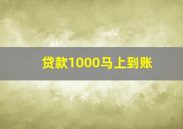 贷款1000马上到账