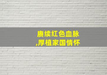 赓续红色血脉,厚植家国情怀