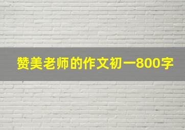 赞美老师的作文初一800字