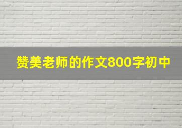 赞美老师的作文800字初中