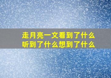 走月亮一文看到了什么听到了什么想到了什么