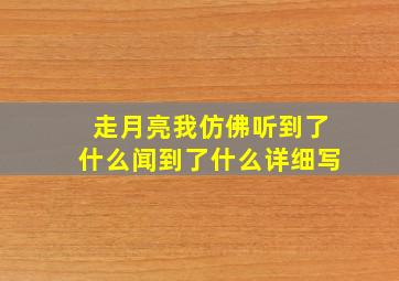 走月亮我仿佛听到了什么闻到了什么详细写