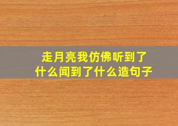 走月亮我仿佛听到了什么闻到了什么造句子