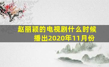 赵丽颖的电视剧什么时候播出2020年11月份