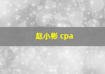 赵小彬 cpa