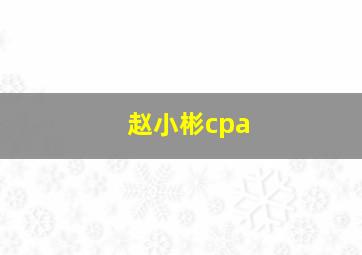 赵小彬cpa