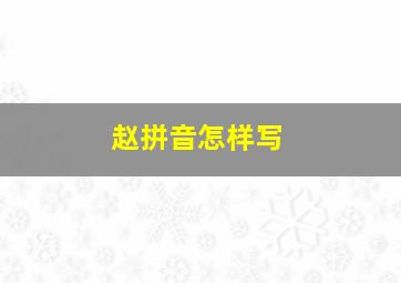 赵拼音怎样写